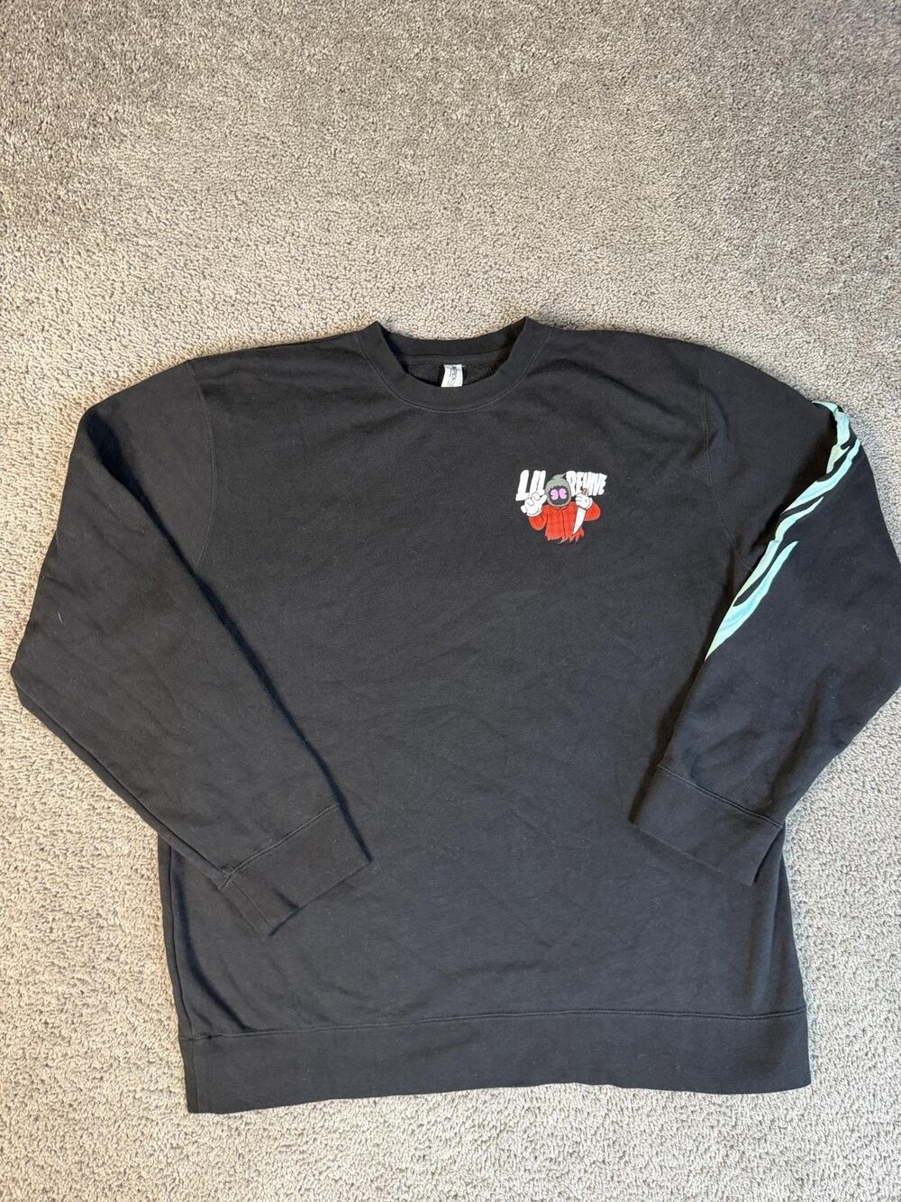 Independent Trading Company Sweatshirt Mens 2XL Black Pullover Graphic Lined